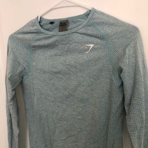 Seamless Long Sleeve T-Shirt Blue
